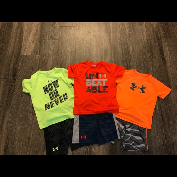 Under Armor Boys Lot Shorts And Tshirts 